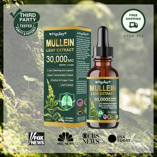 Official Store:Piguiay® Organic Lung Cleansing Mullein Leaf Extract Drops - American Thoracic Society Endorsed to Support Lung Health💌
