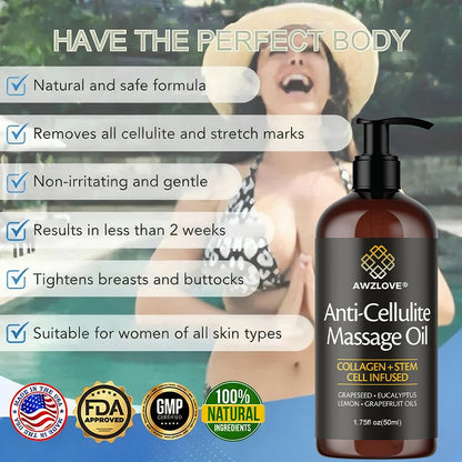 Awzlove® Luxurious Collagen & Stem Cell Anti-Cellulite Massage Oil🎉 (🔥70% Off for a Limited Time!) (Copy)🎁