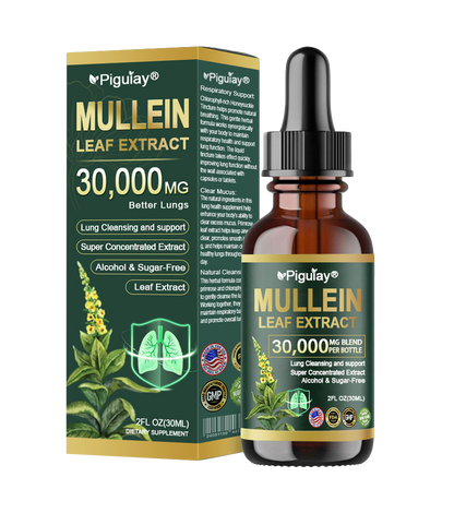Official Store:Piguiay® Organic Lung Cleansing Mullein Leaf Extract Drops - American Thoracic Society Endorsed to Support Lung Health💌